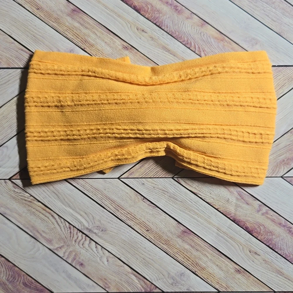 Boho Kids Bowknot Headband Mustard Yellow Cable Knit Baby Turban Soft Hairband